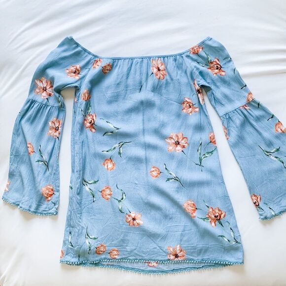 Blue floral shift dress - Picture 4 of 4